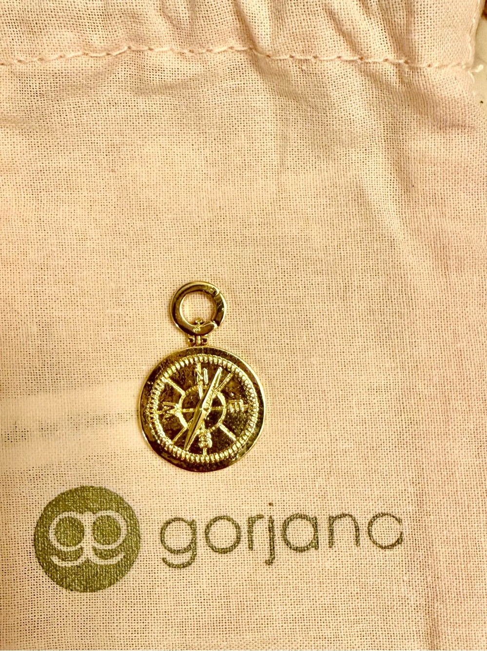 NWOT Gorjana Gold Compass Charm Pendant.